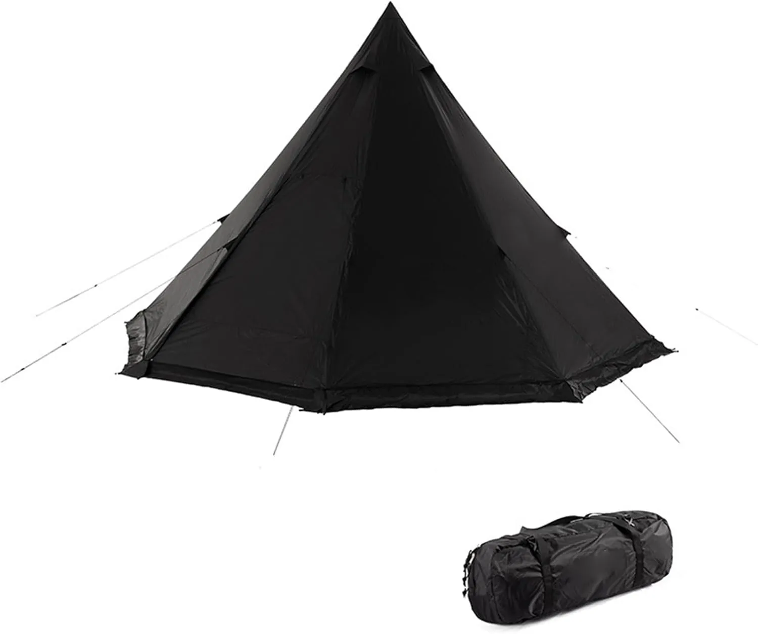 Indian Tent, Easy Setup Waterproof 3-4 Person Camping Tent, 4 Season Double Layers Waterproof Pyramid Tent for Family Camping, Hiking,Picnic