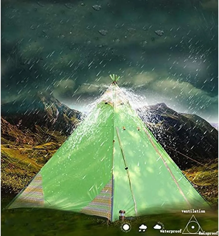 Indian Tent Family Outdoor Camping Tent 3-4 Persons Tribal Style Pyramid Tent Indoor Tent for Children