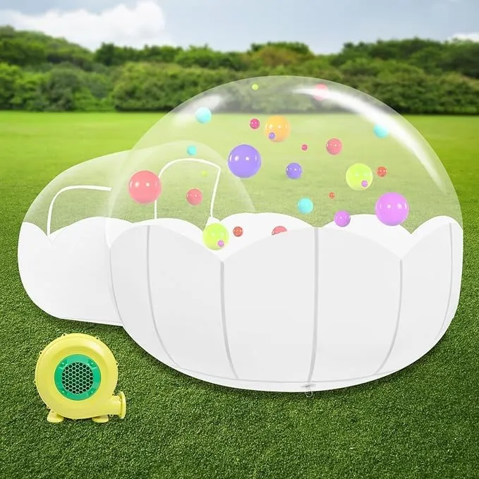 Inflatable Bubble Camping Tent, Outdoor Clear Dome Camping Cabin Bubble Tent Transparent Bubble House Dome Camping Tent w/Blower