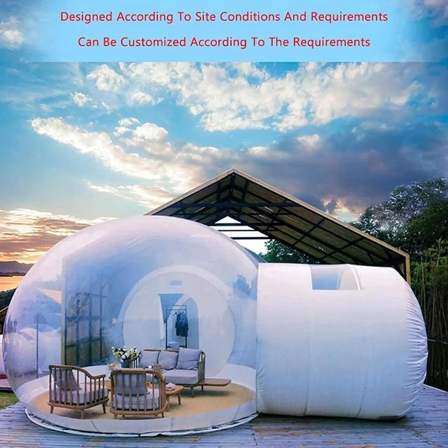 Inflatable Bubble Dome Tent Portable Transparent Camping Tent Large Outdoor Tents with Air Blower for Camping Backyard Large Family Tents with Blower Dome Bubble House