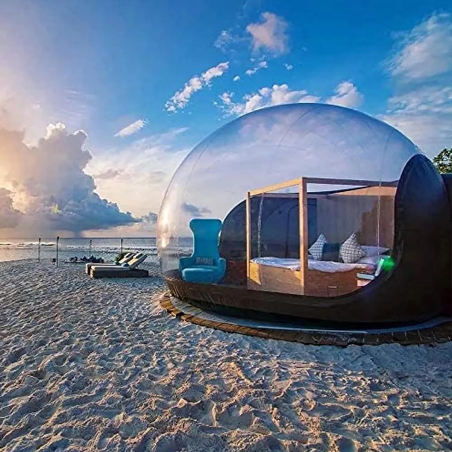 Inflatable Bubble Dome Tent Portable Transparent Camping Tent Large Outdoor Tents with Air Blower for Camping Backyard Large Family Tents with Blower Dome Bubble House