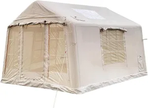 Inflatable Camping Tent with Pump, 4 Seasons Cabin Tent 9㎡, Easy Install Glamping Tents, Outdoor Oxford Tent Windproof with Carry Bag