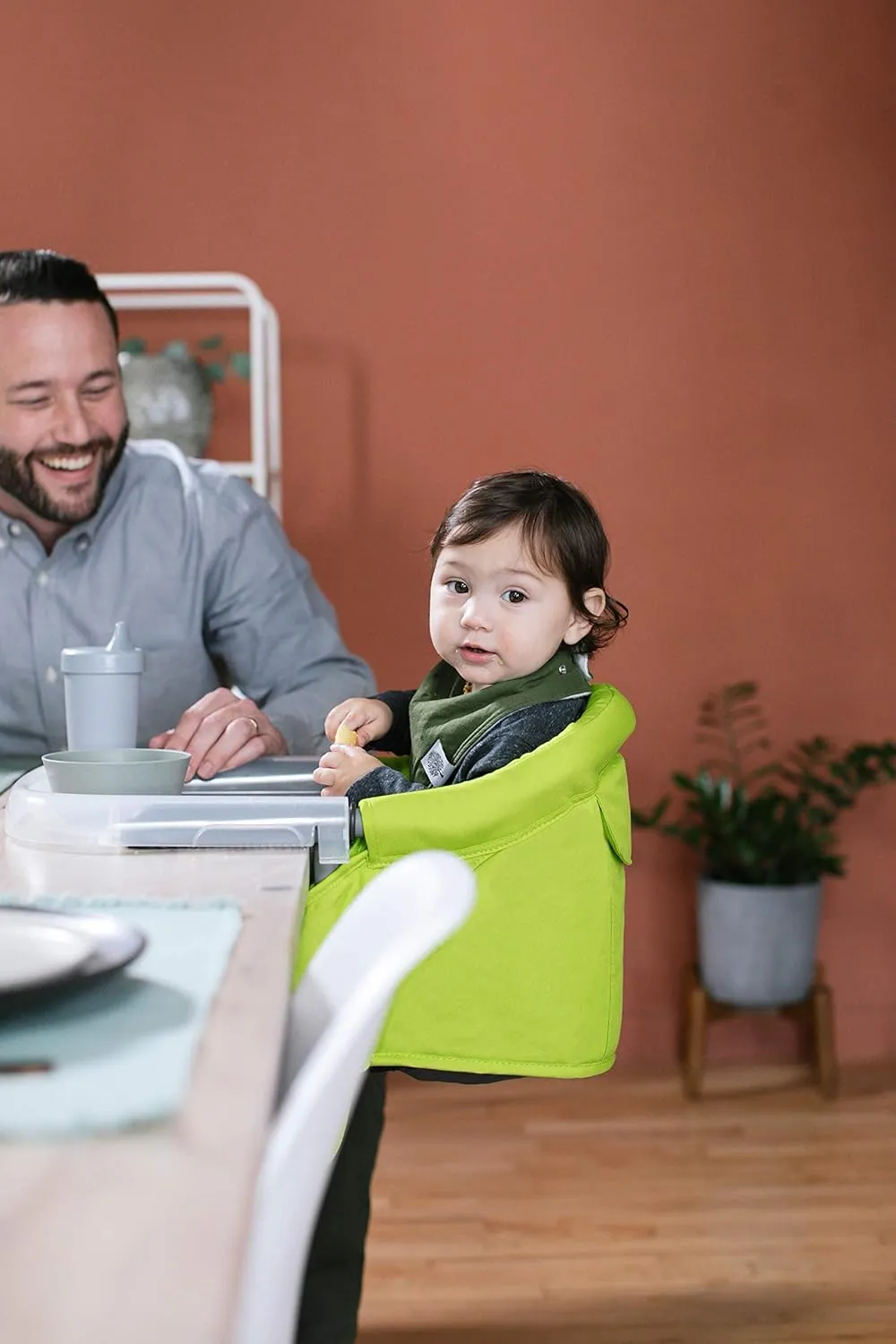 Inglesina Fast Table Chair, Light Blue - Portable Baby High Chair - For Babies & Toddlers 6-36 Months, Collapsible Design, Fits Tables 0.8'' to 3.5'' Thick, Compact & Easy to Use - Travel Bag Included
