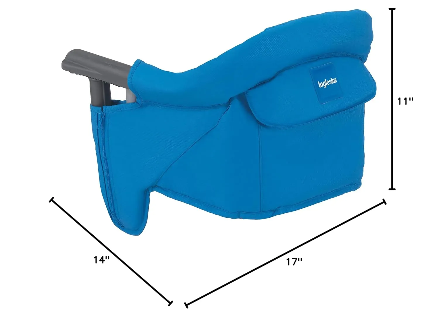 Inglesina Fast Table Chair, Light Blue - Portable Baby High Chair - For Babies & Toddlers 6-36 Months, Collapsible Design, Fits Tables 0.8'' to 3.5'' Thick, Compact & Easy to Use - Travel Bag Included