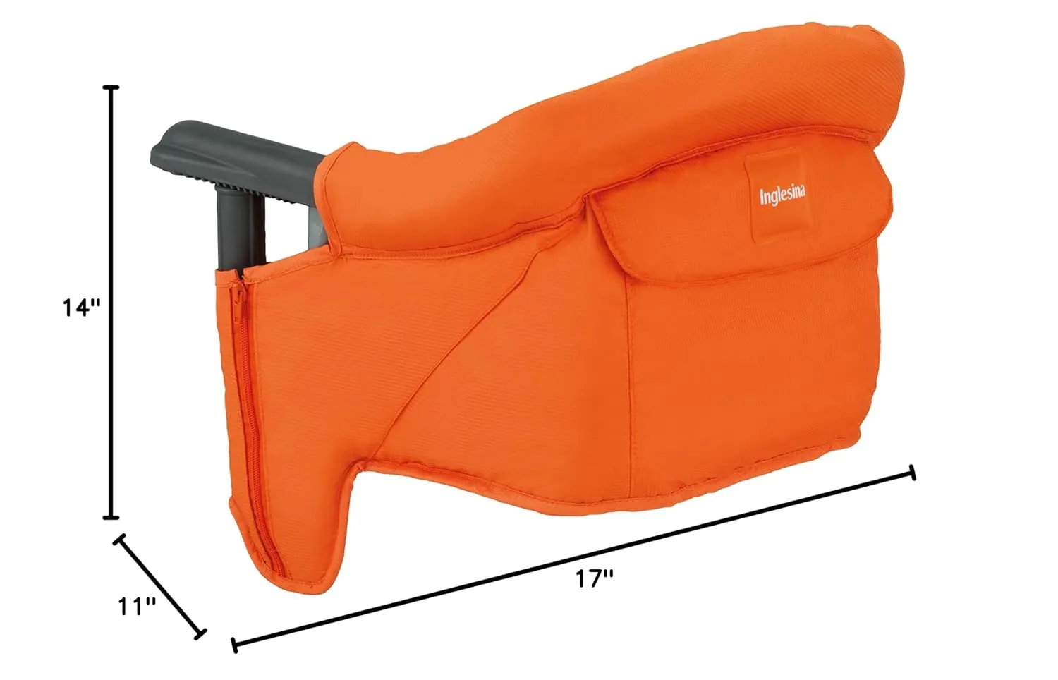 Inglesina Fast Table Chair, Orange - Portable Baby High Chair - for Babies & Toddlers 6-36 Months - Collapsible Design - Fits Tables 0.8'' to 3.5'' Thick - Compact & Easy to Use - Travel Bag Included
