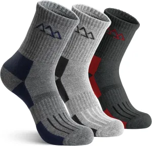 innotree 3 Pack Merino Wool Hiking Socks, Crew Cushioned Thermal Breathable Moisture Wicking Socks for Men