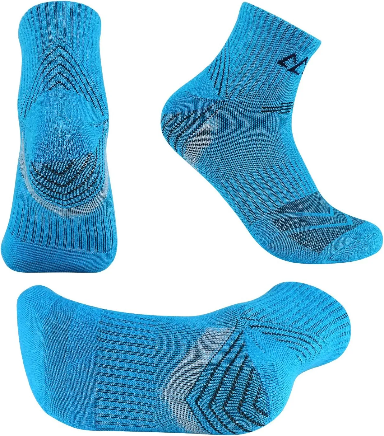 innotree 5 Pack Men's Cushioned Hiking Walking Running Socks,Moisture Wicking Multi Performance Quarter Crew Athletic Socks