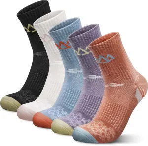 innotree Merino Wool Hiking Socks for Women Quarter Ankle Crew Thermal Cushion Moisture Wicking Socks,5 Pairs