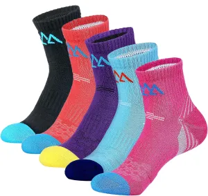 innotree Merino Wool Hiking Socks for Women Quarter Ankle Crew Thermal Cushion Moisture Wicking Socks,5 Pairs