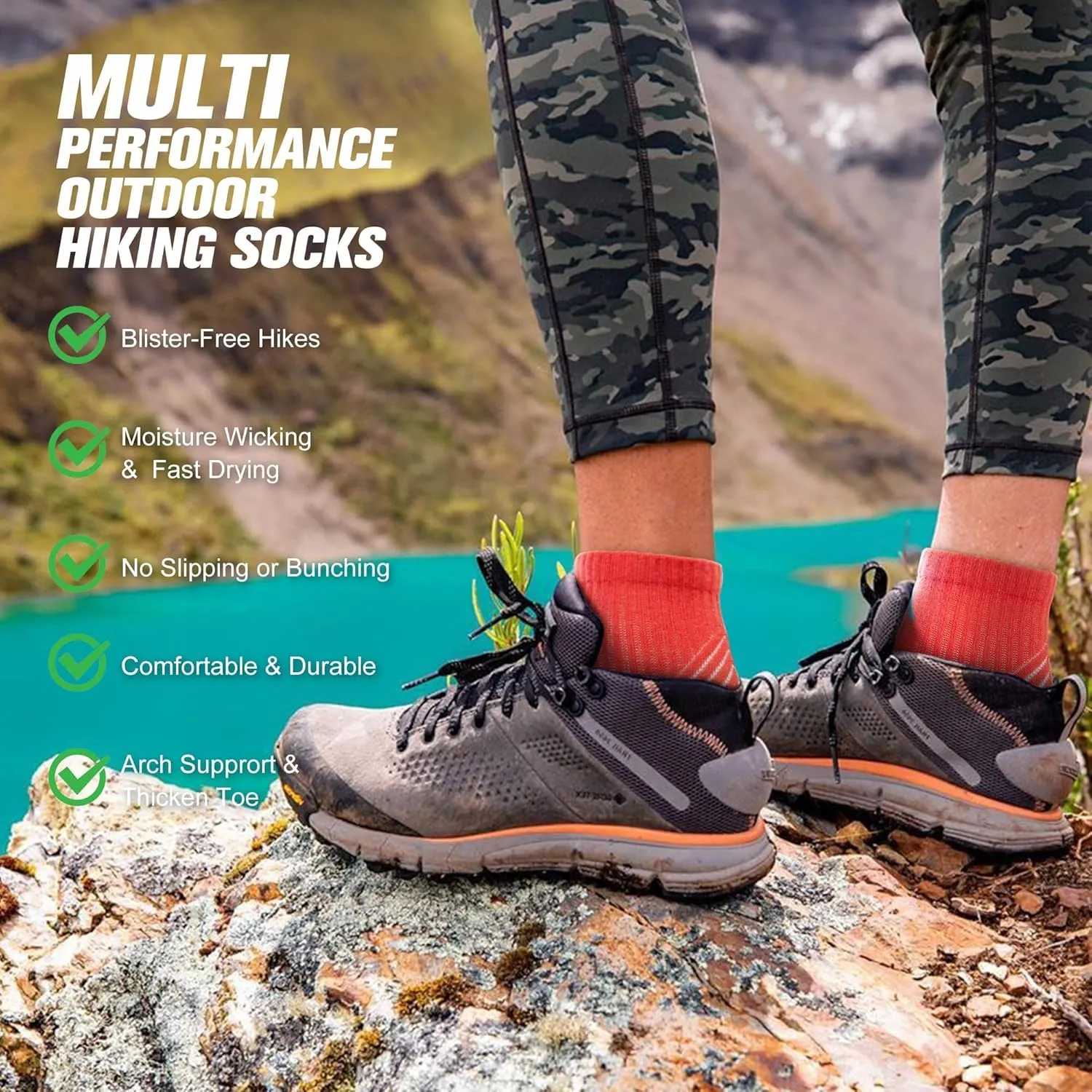 innotree Merino Wool Hiking Socks for Women Quarter Ankle Crew Thermal Cushion Moisture Wicking Socks,5 Pairs