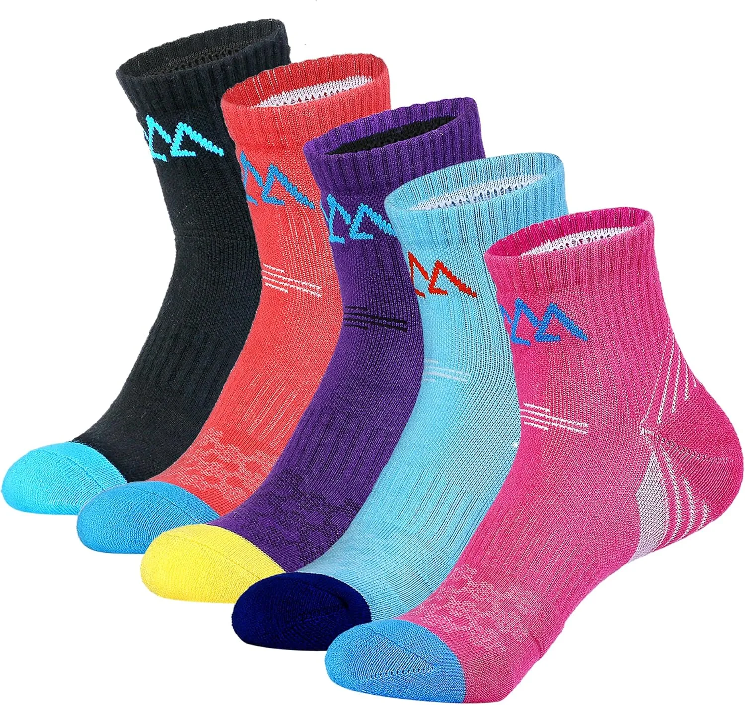 innotree Merino Wool Hiking Socks for Women Quarter Ankle Crew Thermal Cushion Moisture Wicking Socks,5 Pairs