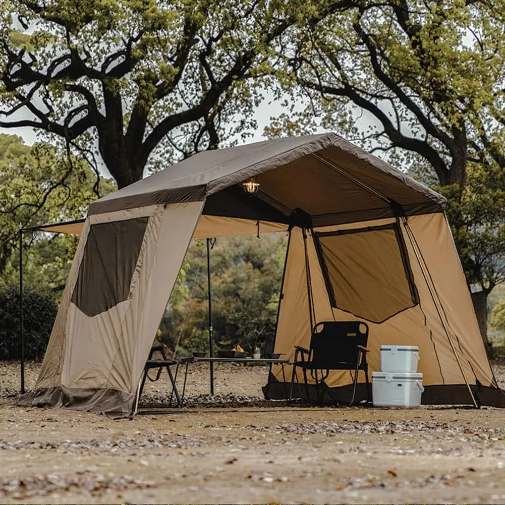 Instant Cabin Tent 3-4 Person Camping Tent - Family Waterproof Backpack Tents with Top Rainfly, Easy Set Up with Carry Bag for 4 Season Hiking Glamping Beach Outdoor, 310X260X210CM, Khaki
