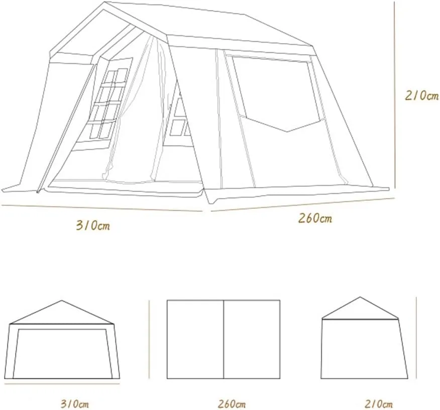 Instant Cabin Tent 3-4 Person Camping Tent - Family Waterproof Backpack Tents with Top Rainfly, Easy Set Up with Carry Bag for 4 Season Hiking Glamping Beach Outdoor, white