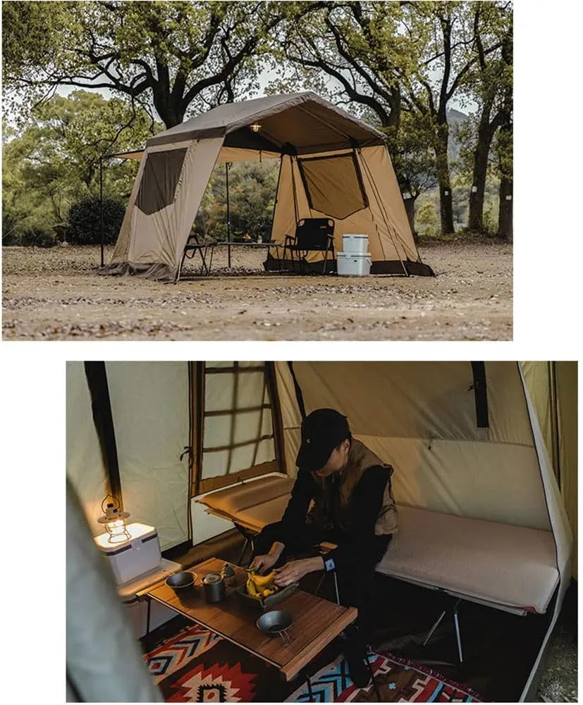 Instant Cabin Tent 3-4 Person Camping Tent - Family Waterproof Backpack Tents with Top Rainfly, Easy Set Up with Carry Bag for 4 Season Hiking Glamping Beach Outdoor, white