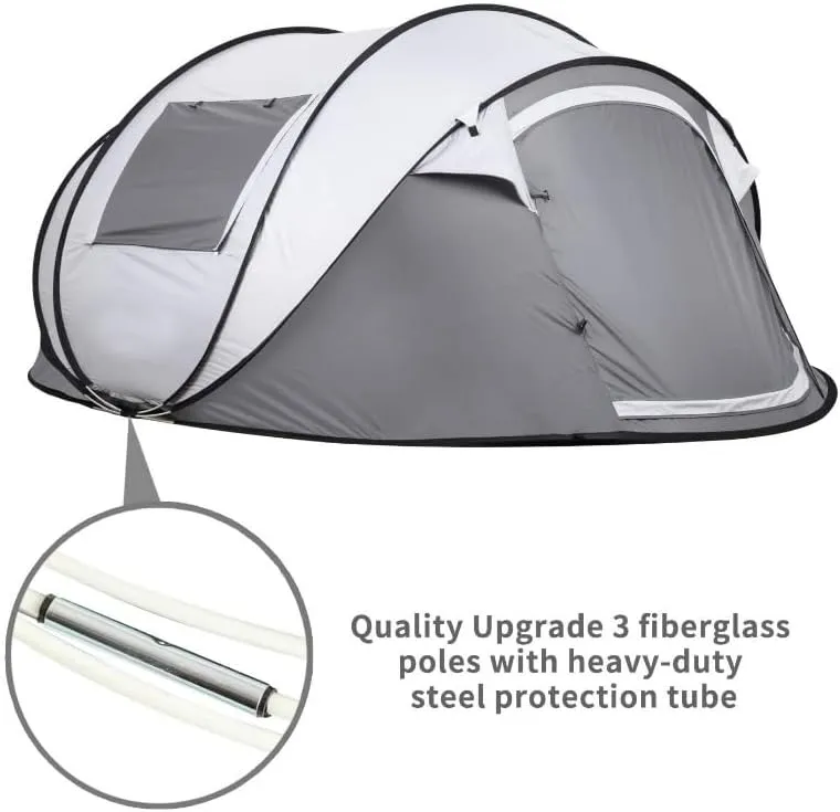 Instant Pop Up Camping Tent, 5-6 Person Tents,Automatic Set Up Tent in 3 Seconds,Waterproof Sunshade Family Tent,Portable Lightweight Dome Tent for Outdoor Camping,Hiking,Travel & Beach