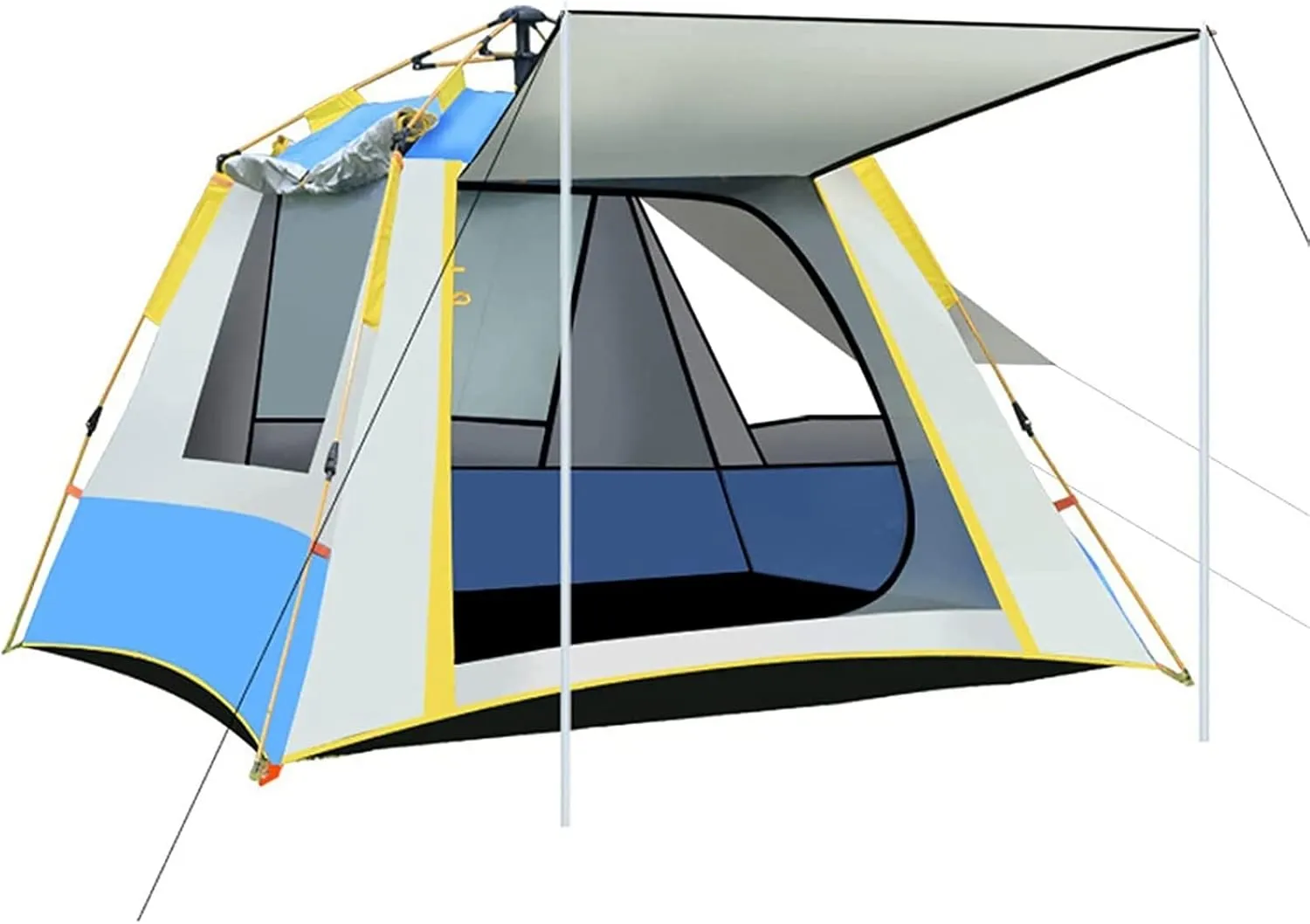 Instant Pop Up Family Camping Tent for 3 Person, Automatic Portable Tent Waterproof Windproof Cabin Tent Sun Shelters with Carry Bag for Outdoor Camping Hiking Mountaineering Suvival Gear,Gray