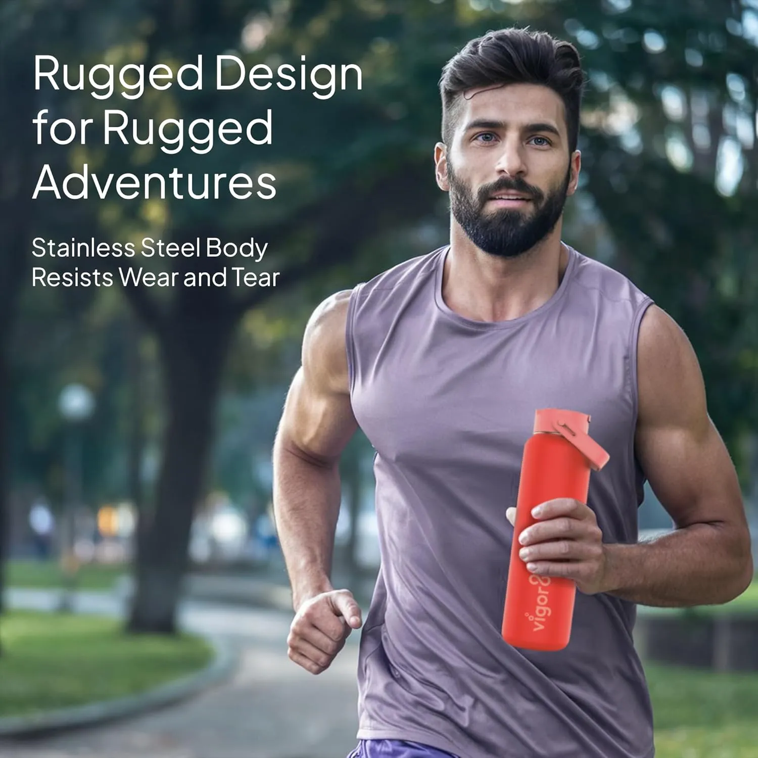Insulated Stainless Steel Drink bottle with Straw and Wide Mouth | 2-in-1 Multi-function Lid | Thermal Water Flask with Double Wall Insulation | Travel, Camping & Hiking Water Bottle | 24oz