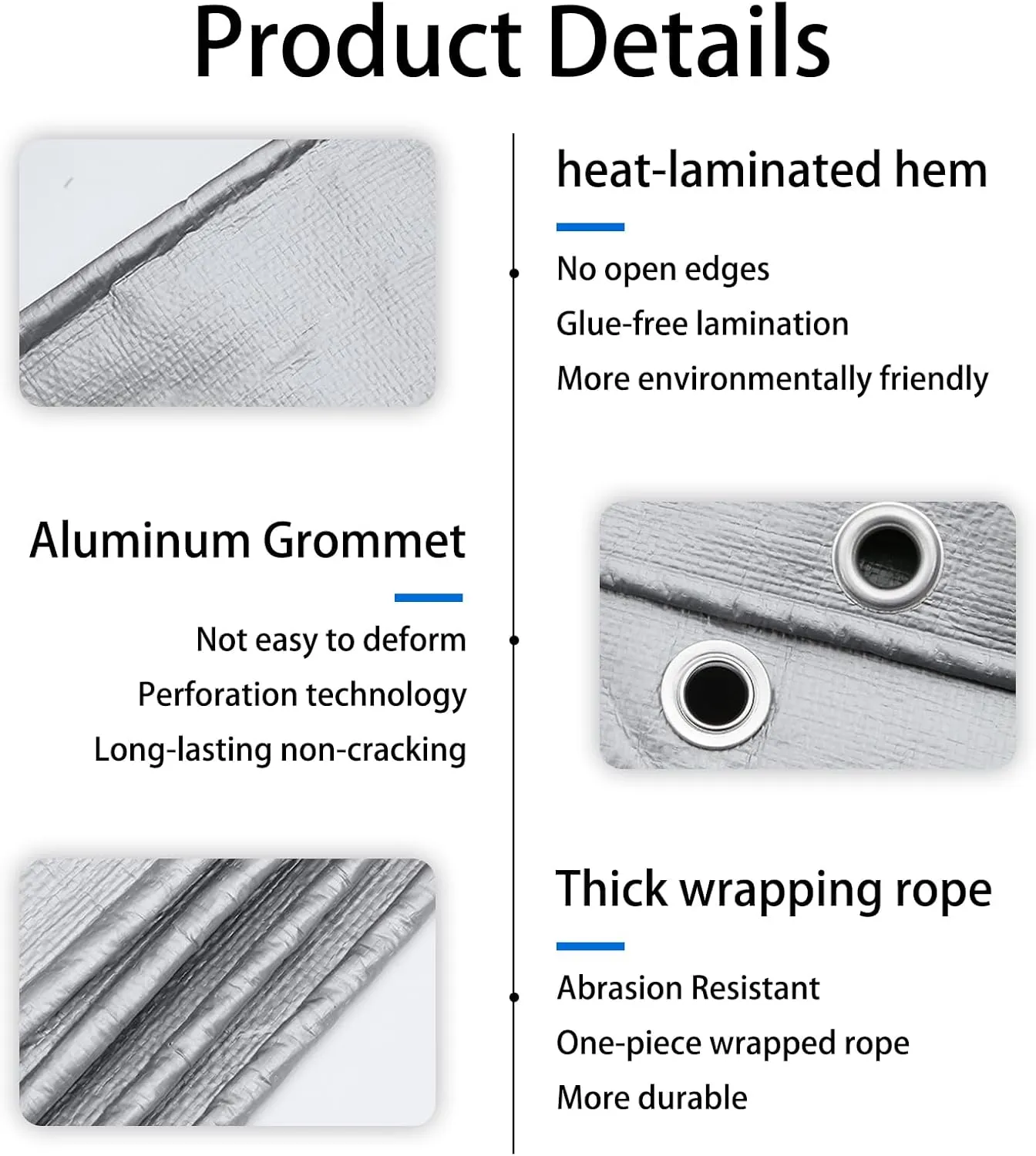 Insulated Tarp Car Tarp Waterproof Tarps for Outdoors Plastic Tarps Heavy Duty Waterproof Car Tarp Waterproof All Weather Silver 6 * 6M/19.68 * 19.68FT