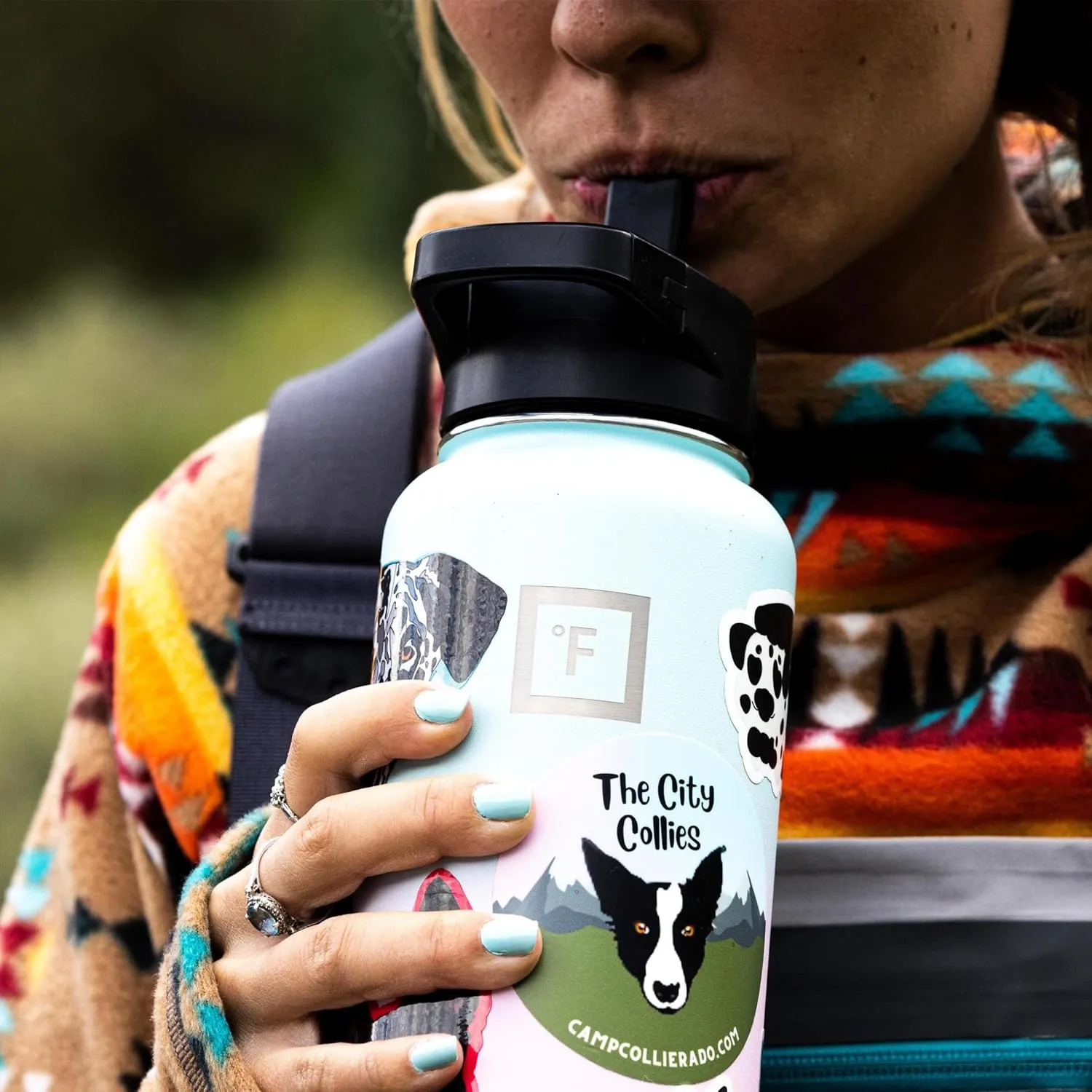 IRON °FLASK Camping & Hiking Hydration Flask with 3 Lids - Stainless Steel, Double Walled & Vacuum Insulated Water Bottle - Leak Proof & BPA Free (Black Speckle, Straw - 22 oz)