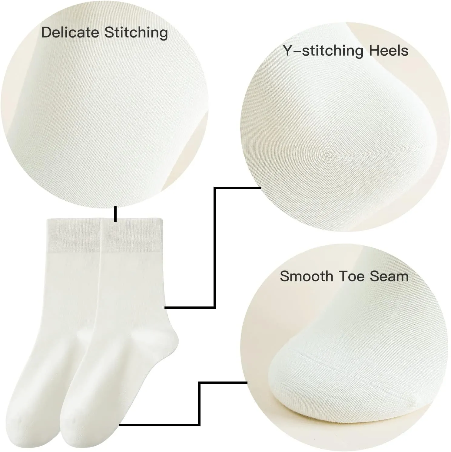 J-BOX Crew Socks for Women Casual Cotton Socks Soft Breathable Dress Socks 10 Pairs