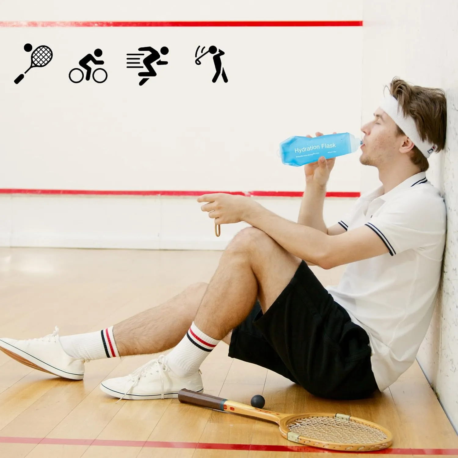 J.CARP 2Pcs 500ml Soft Flask Running Water Bottles, TPU Foldable Running Hydration Flask for Hydration Pack Cycling Hiking Climbing Outdoors Motorbike