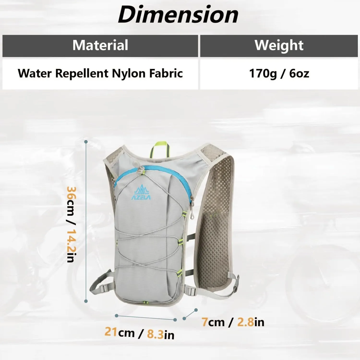 JEELAD Hydration Backpack, 5L Capacity, 1.5L Water Bladder, for Hiking, Running, Cycling