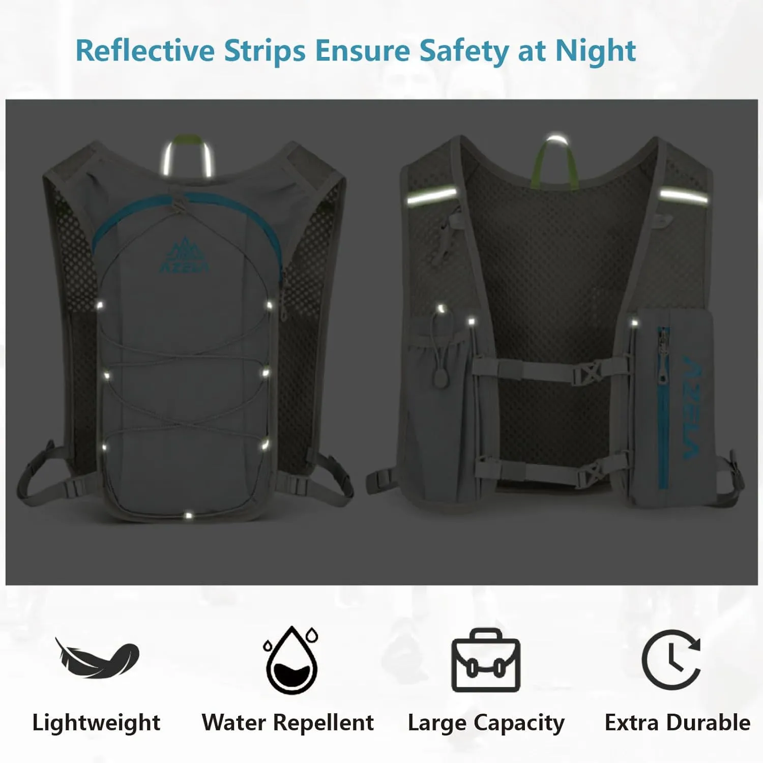 JEELAD Hydration Backpack, 5L Capacity, 1.5L Water Bladder, for Hiking, Running, Cycling