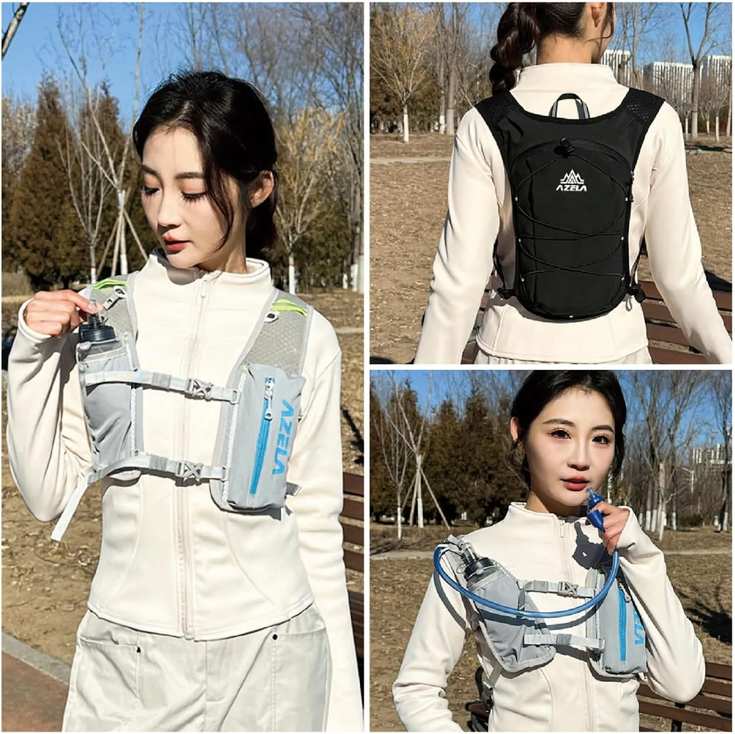 JEELAD Hydration Backpack, 5L Capacity, 1.5L Water Bladder, for Hiking, Running, Cycling