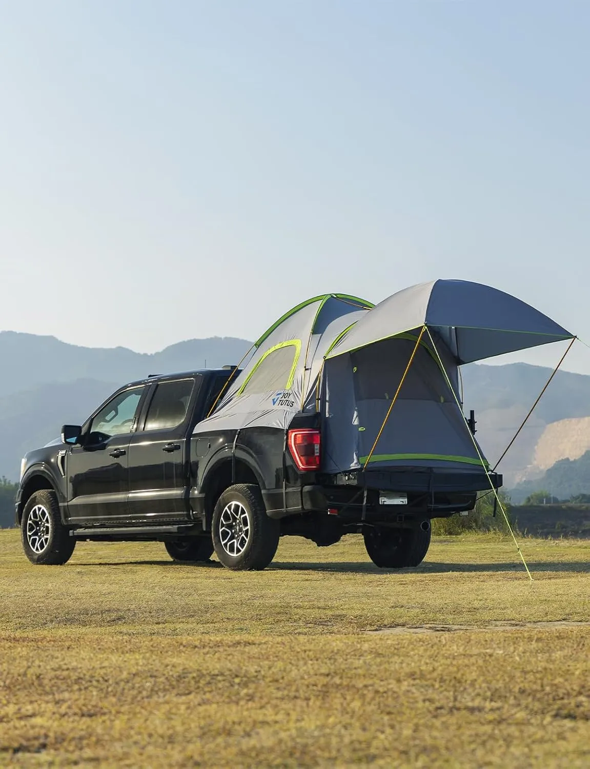 JOYTUTUS Pickup Truck Tent 6.5ft Bed Tent with Removable Awning, Waterproof PU2000mm Double Layer for 2 Person, Portable Truck Bed Tent - Green, Aluminum Pole
