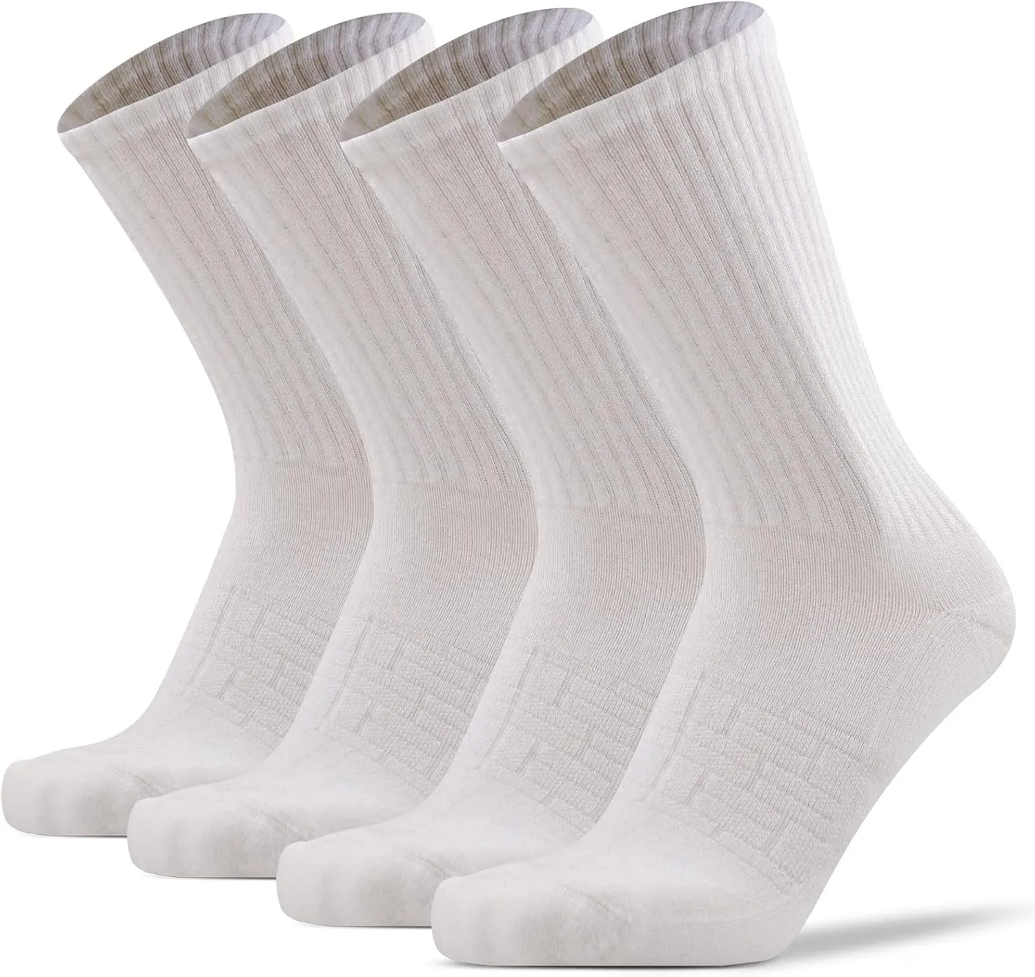 JSPA 4 Pack Men's Merino Wool Hiking Sport Socks Women's Crew Warm Thick Cushioned Outdoor Athletic Socks for Walking Running