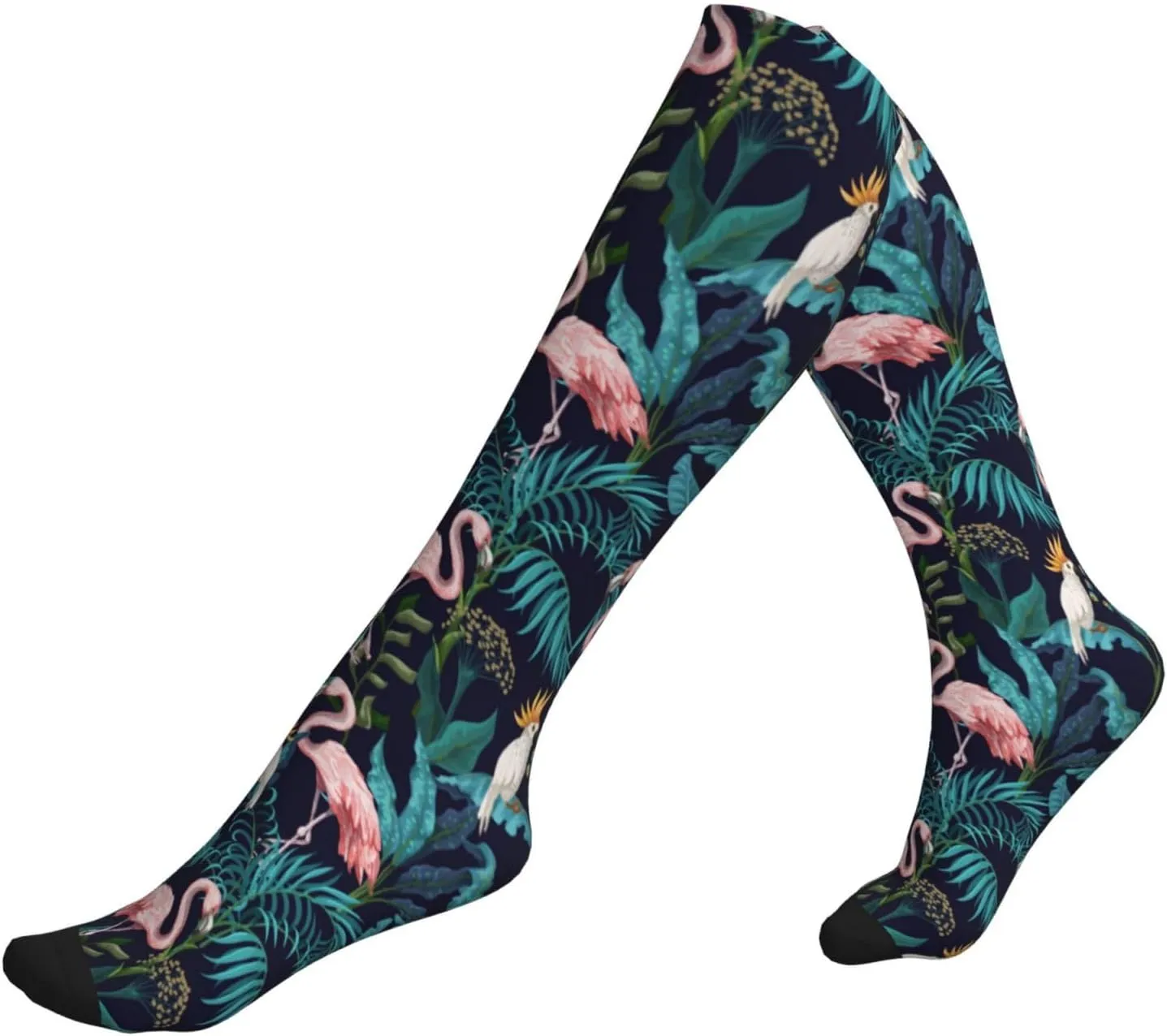 Jungle Trees Flamingo 15-20 Mmhg Compression Socks Support For Circulation