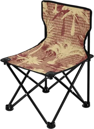 JUNZAN Foldable Vintage Palm Tree Camp Chair Ultralight Beach Chair Backpack with Carrying Bag Travel Chair for Outside Outdoor