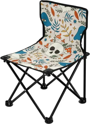 JUNZAN Seamless Halloween Foldable Camp Chair Ultralight Folding Backpack Chair Includes Carry Bag Travel Chair for Hiking Outdoor