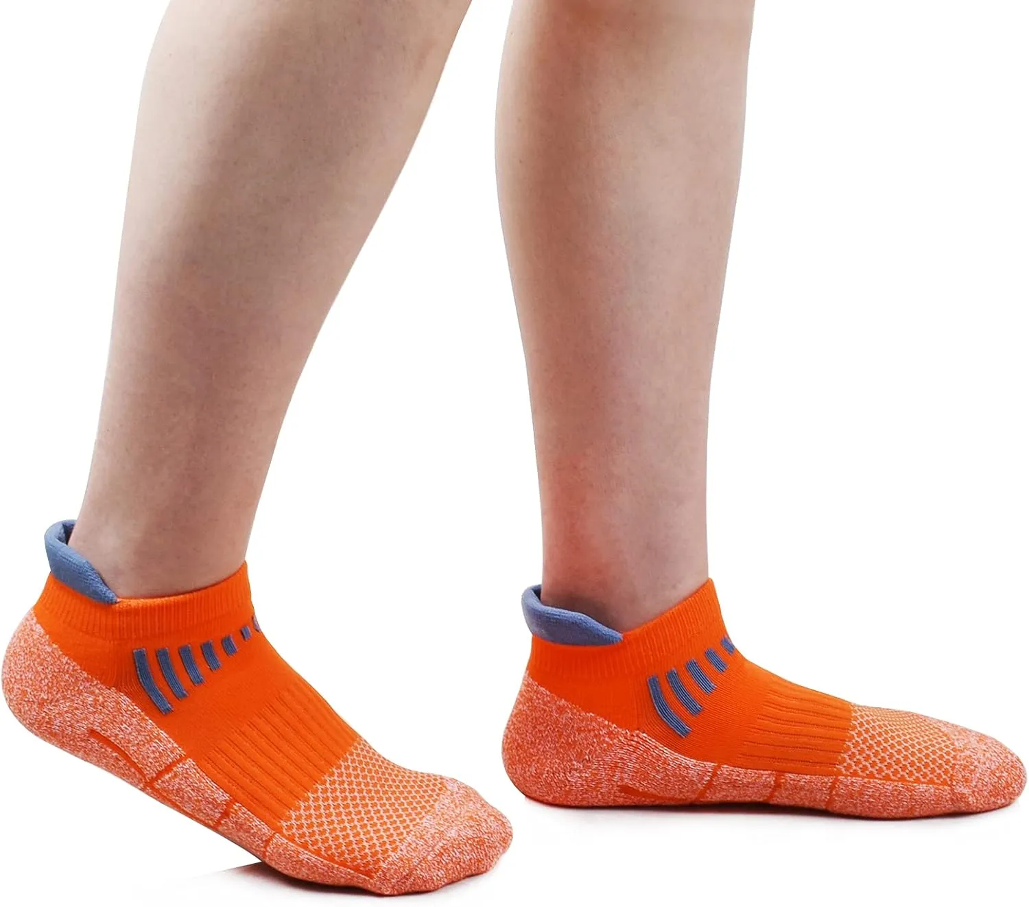 J.WMEET Mens Low Cut Ankle Athletic Socks Cotton Mesh Cushioned Running Ventilation Sports Tab Socks 6Pack