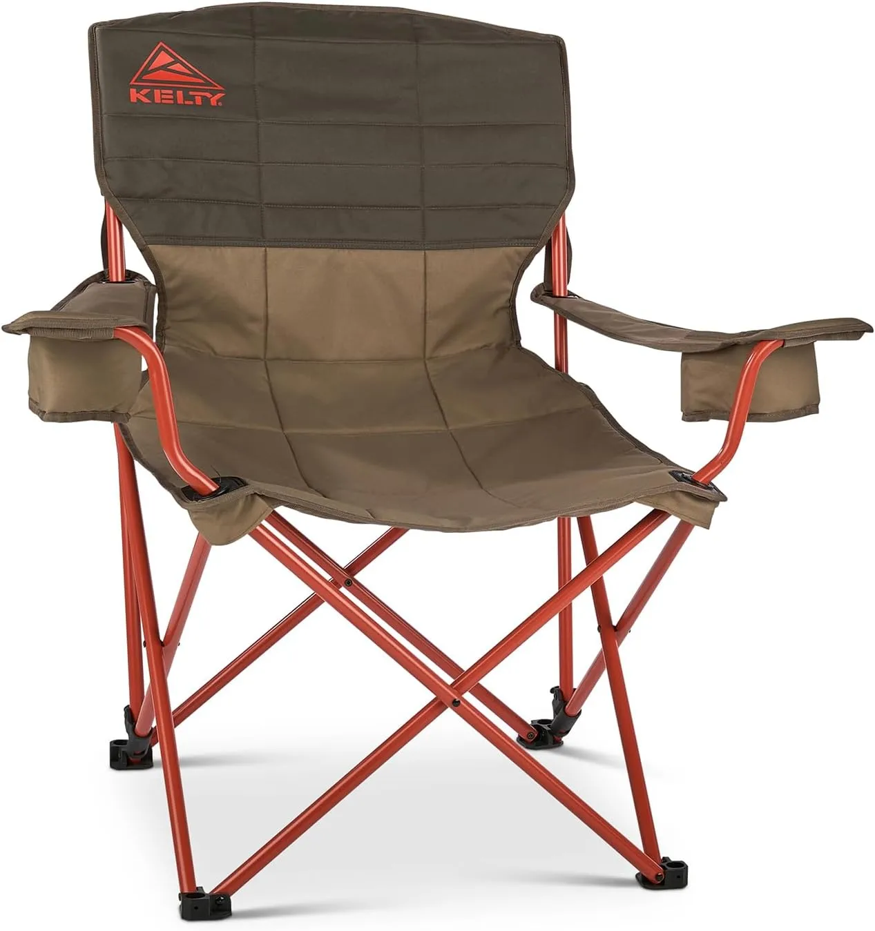 Kelty Deluxe Lounge Chair – Folding Outdoor Camp Chair, Insulated Cupholders, Customized Recline, Steel Frame, Padded Roll Storage, 2024 (Deep Lake)