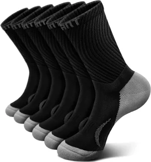 KEMISANT Men Socks, Athletic Crew Socks Compression for Men Sports Running Cushioned Footbed Arch Support