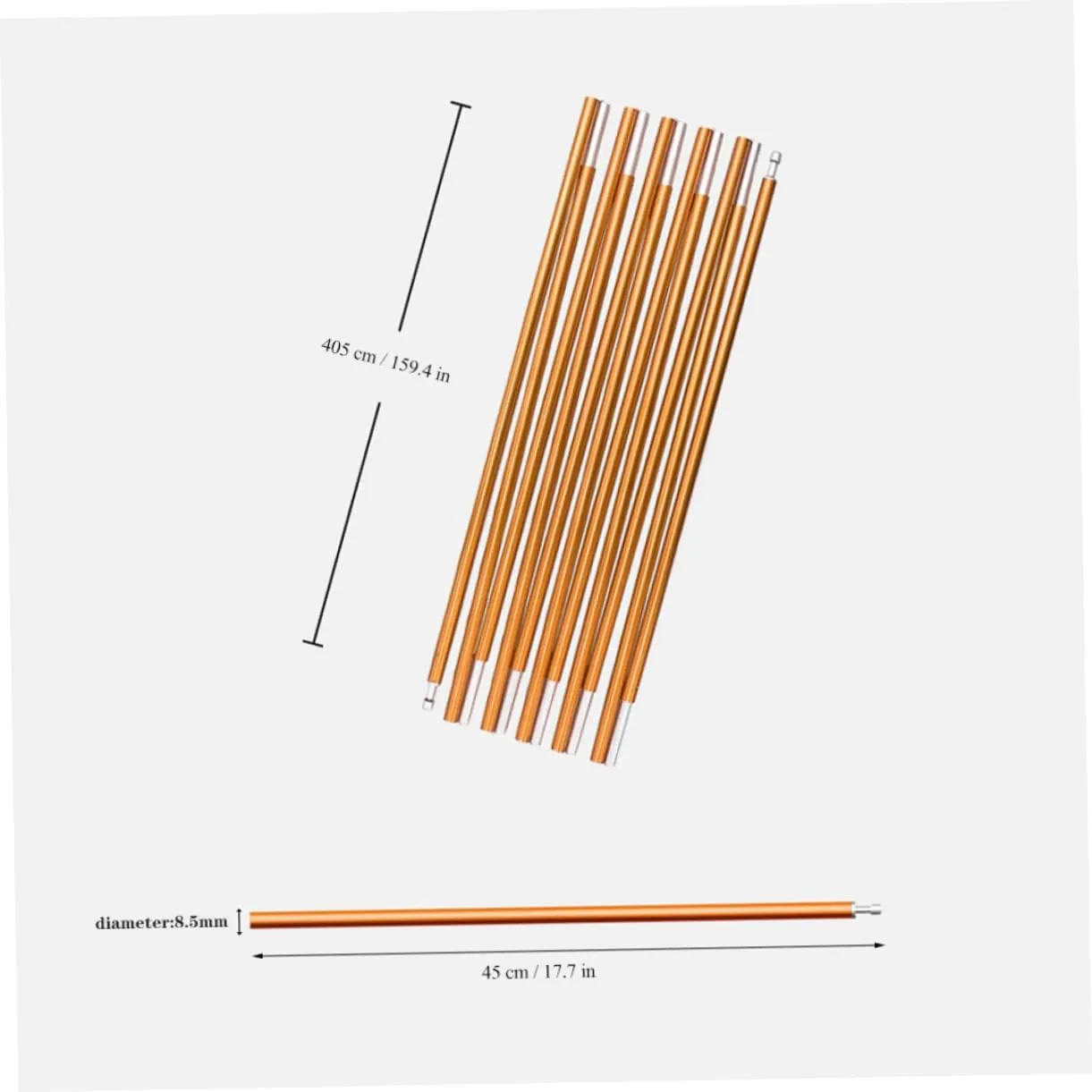 KESYOO Tent Poles Camping Lightweight Elastic Canopy Foldable Support Outdoor Portable Hiking Stake Anti-Over