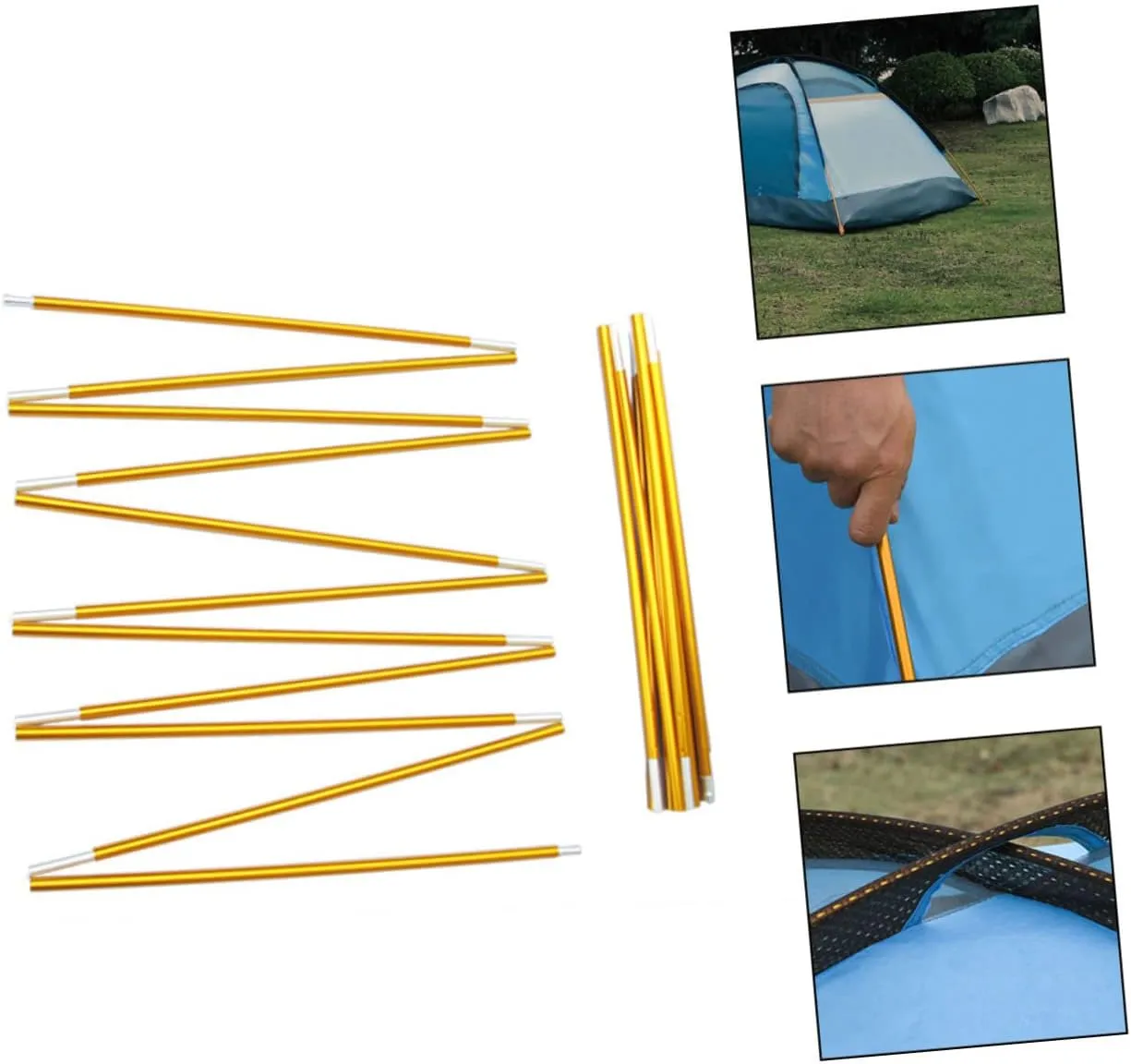 KESYOO Tent Poles Camping Lightweight Elastic Canopy Foldable Support Outdoor Portable Hiking Stake Anti-Over