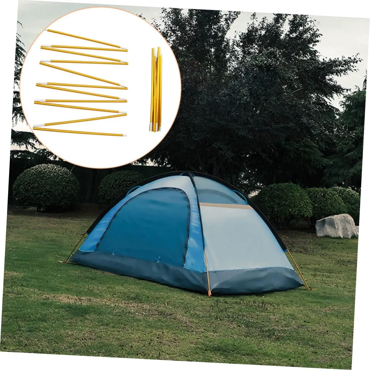 KESYOO Tent Poles Camping Lightweight Elastic Canopy Foldable Support Outdoor Portable Hiking Stake Anti-Over