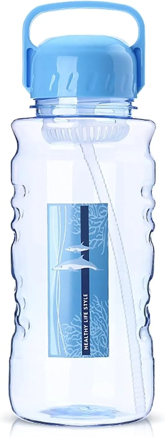 kettles Large Capacity 51 oz/68 oz Water Jug,Portable Handle,Oversized,Plastic,Leak proof Sports Bottles for Fitness/Outdoor Activity canteen(B,Large)