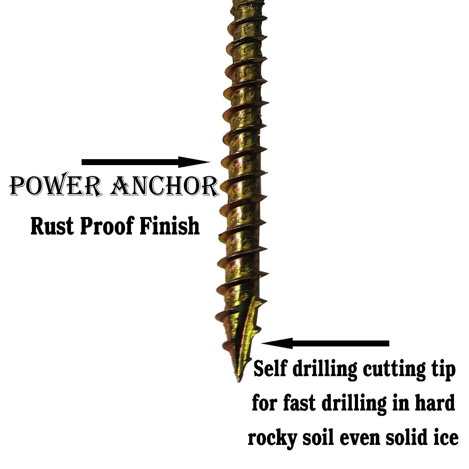 Keyfit Tools Power Anchor (8 Pack) for Tarps Drill Powered Screw in Tarp Stakes Works with Waterproof Heavy Duty Tarp