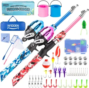 Kids Fishing Pole, Portable Telescopic Kids Fishing Poles for Boys and Girls, Fishing Rod and Reel Combo Kit with Tackle Box, and Fishing Net, Best Fishing Pole for Toddler Youth