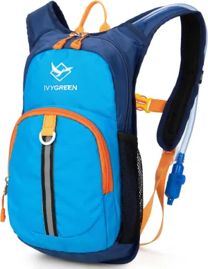 Kids Hydration Backpack, Hiking Backpack for Boys or Girls with 1.5L Water Bladder
