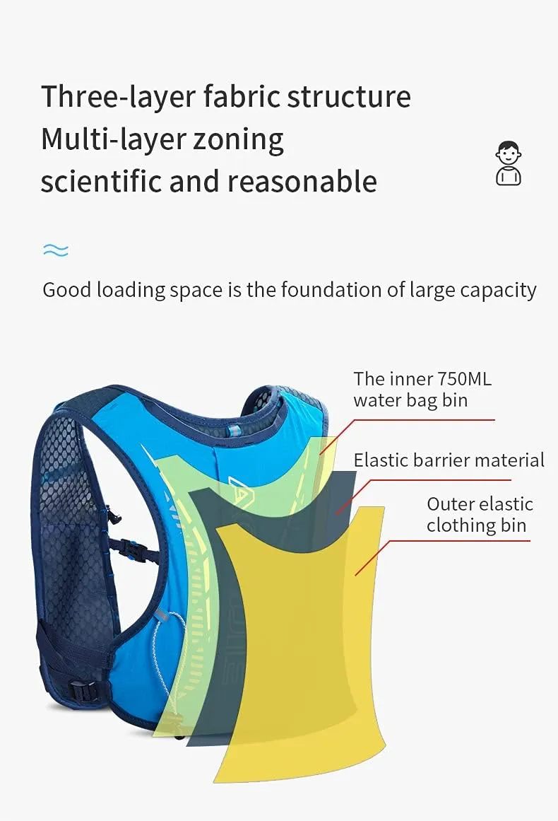 Kids Hydration Backpack with 250mL Water Bladder Lightweight Hydration Pack Vest for Hiking Camping Cycling Running