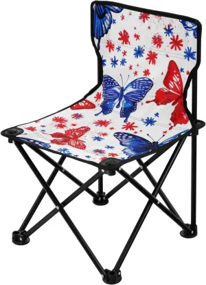 Kigai Folding Camping Chair Heavy Duty Chair Ultralight Compact Portable Beach Chair for Outdoor Camp, Hiking, Travel, Beach, Sporting Event and Picnic, Butterflies Pattern