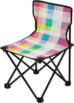 Kigai Folding Camping Chair Heavy Duty Chair Ultralight Compact Portable Beach Chair for Outdoor Camp, Hiking, Travel, Beach, Sporting Event and Picnic, Colorful Check