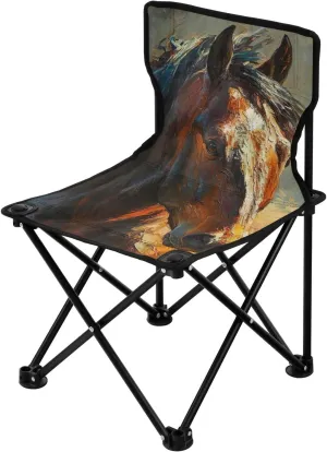 Kigai Folding Camping Chair Heavy Duty Chair Ultralight Compact Portable Beach Chair for Outdoor Camp, Hiking, Travel, Beach, Sporting Event and Picnic, Oil Horse