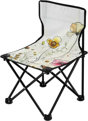 Kigai Folding Camping Chair Heavy Duty Chair Ultralight Compact Portable Beach Chair for Outdoor Camp, Hiking, Travel, Beach, Sporting Event and Picnic, Spring Flowers