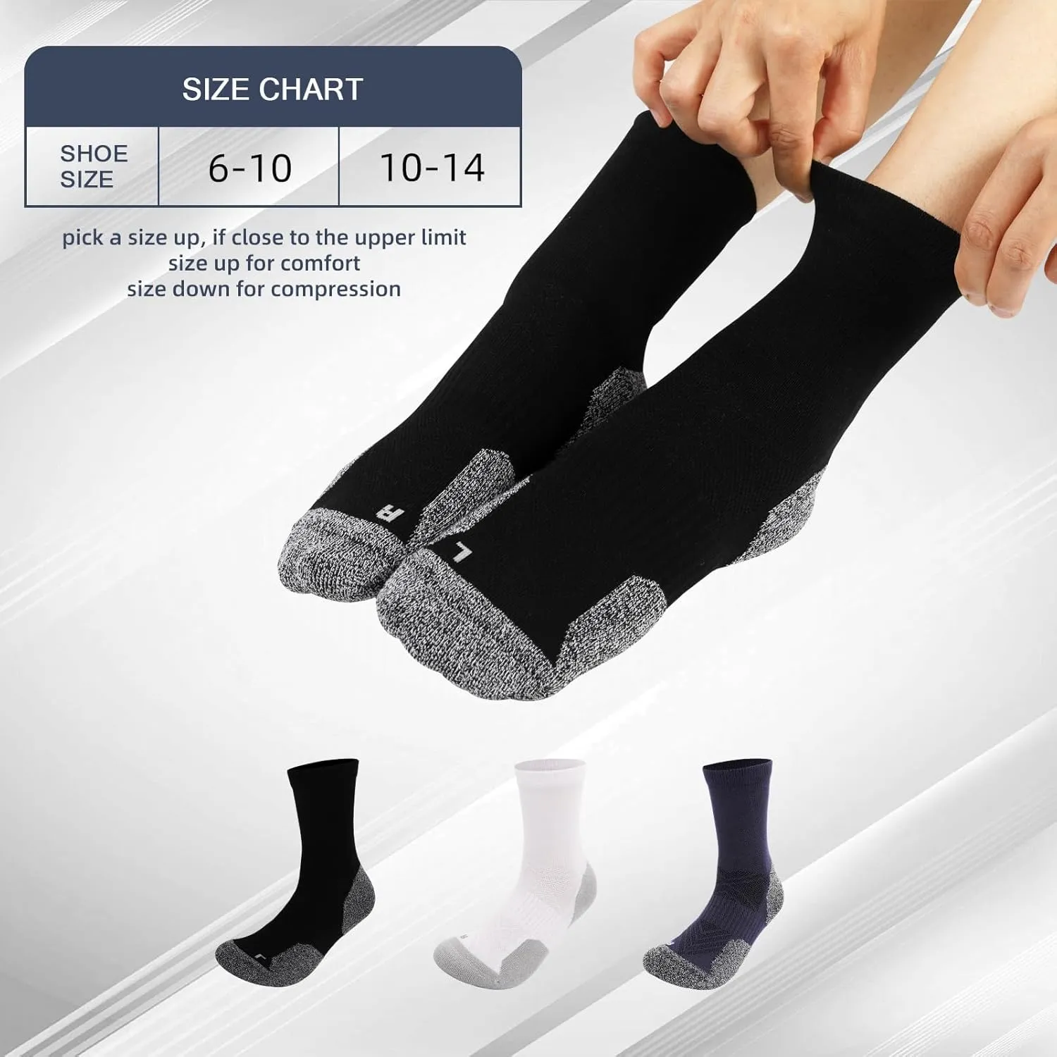 Kodal Copper Mens Ankle Socks Cushioned Athletic Cotton Quarter Socks Odor Control