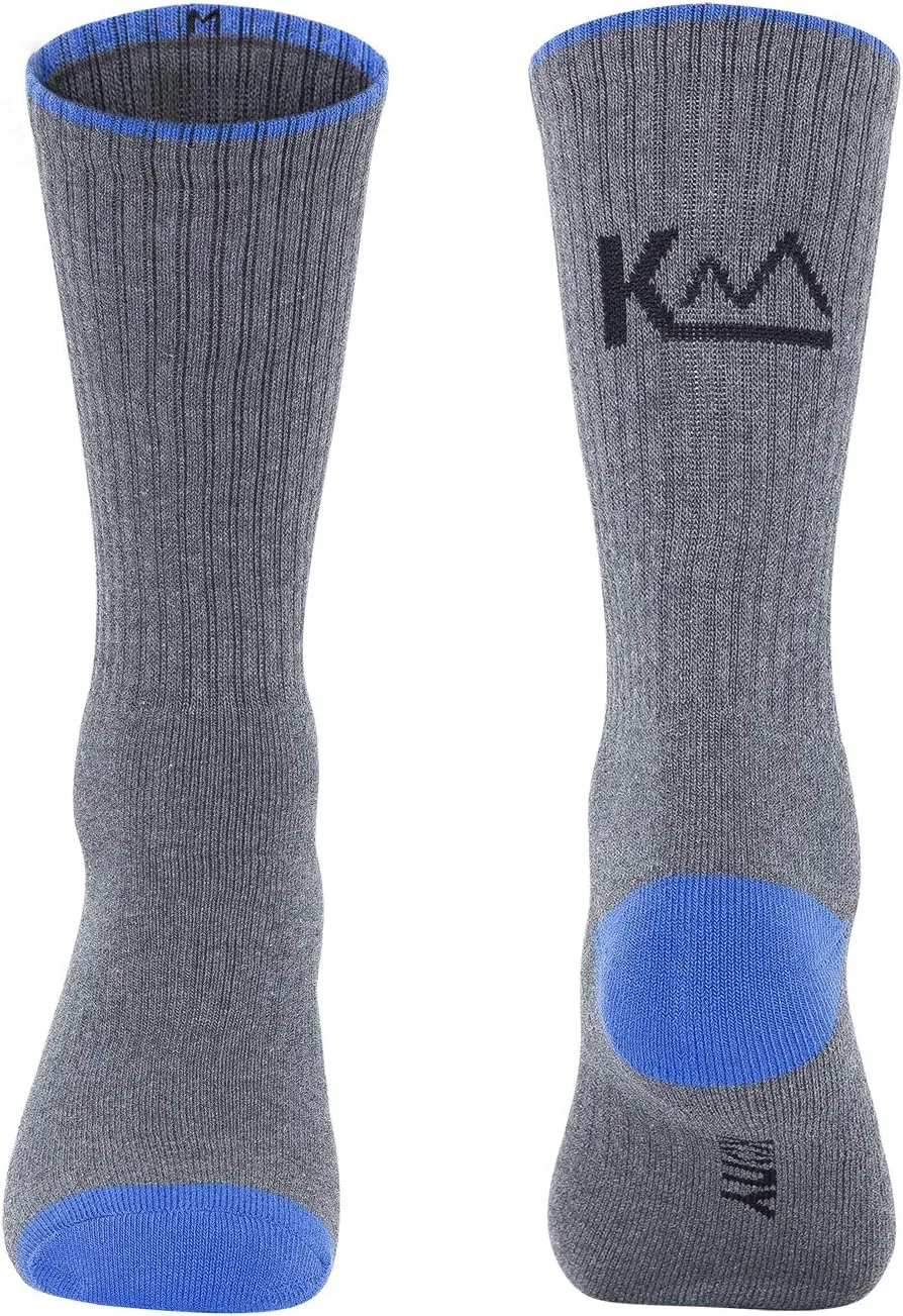 KONY Men's 5 Pairs Thick Cushion Hiking Walking Socks, Wicking Outdoor Sports Crew Socks